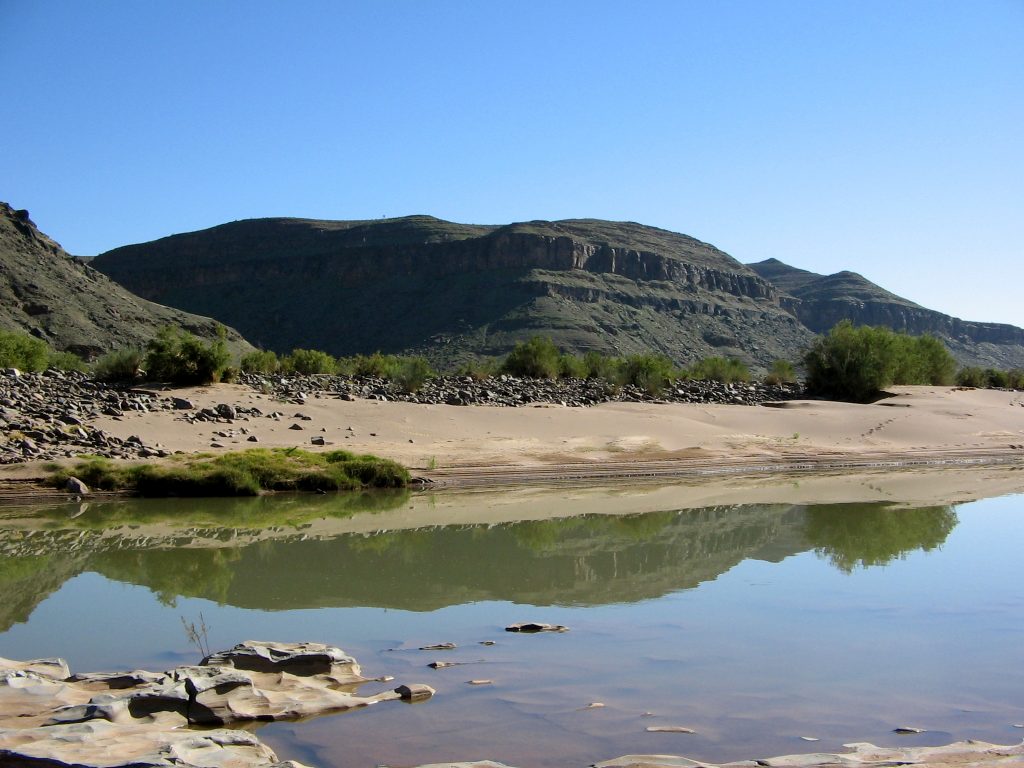 Figure 14: Namibia - Fish River Canyon - Remains of building - Note the circular terraced feature on the near corner