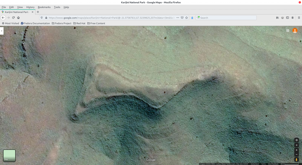Figure 6: Millstream Chichester National Park - Google Maps - Close-up of Figure 5