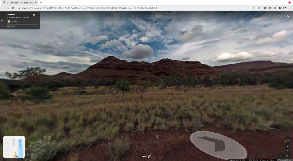 Figure 4: Karijini National Park - Google Street View - Remains of building