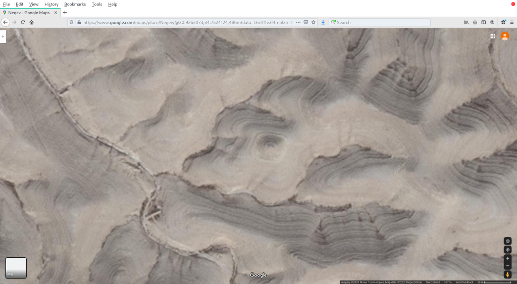 Figure 6: Negev Desert - Google Maps - Remains of square/diamond-shaped apex