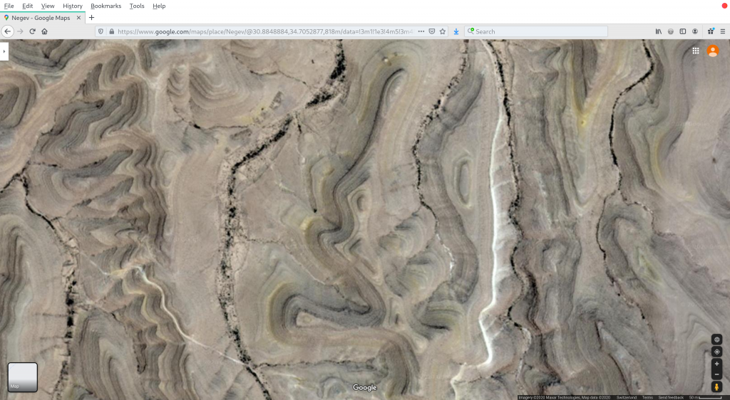 Figure 4: Negev Desert - Google Maps - Remains of terraced structures