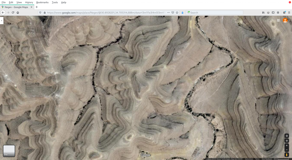 Figure 2: Negev Desert - Google Maps - Remains of terraced structure