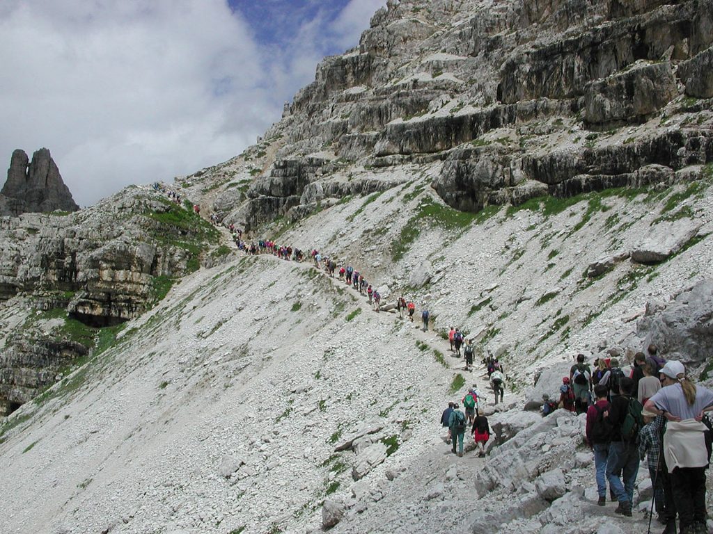 Figure 15: Three Zinnen - Dolomites - Walkers on the remains of a giant artifical construction