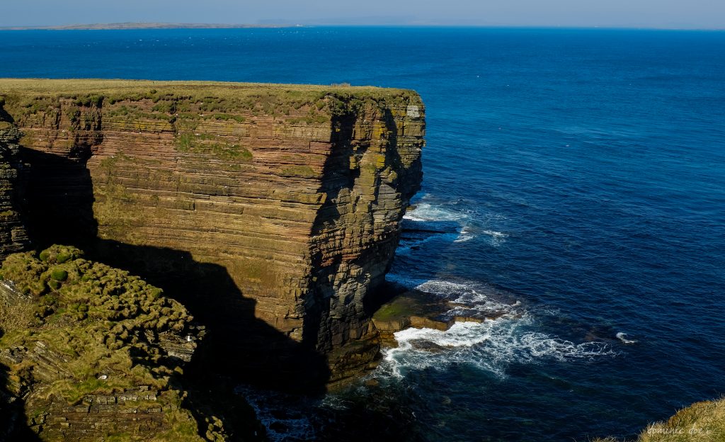 Figure 8: Duncansby Head - This 'cliff' is artificial remains. Note the right angles at the base (leading into the sea)