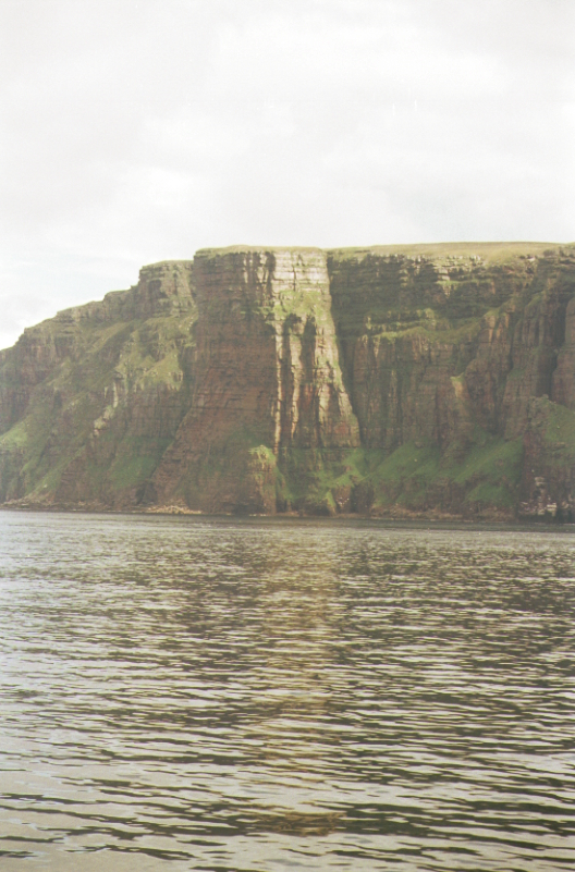 Figure 7: Hoy - Feature is seen to come out of the 'cliff' at almost 90 degrees - this is no geological formation