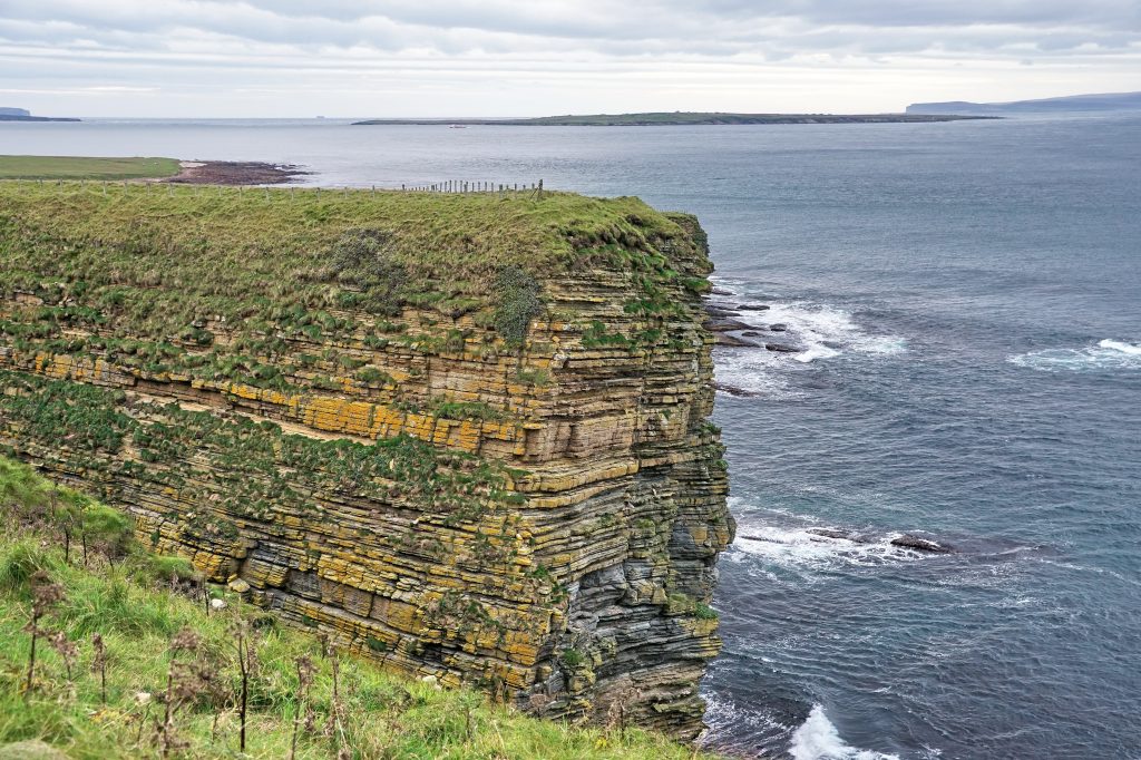 Figure 9: Duncansby Head - The layers of brickwork are still evident in this 'cliff'
