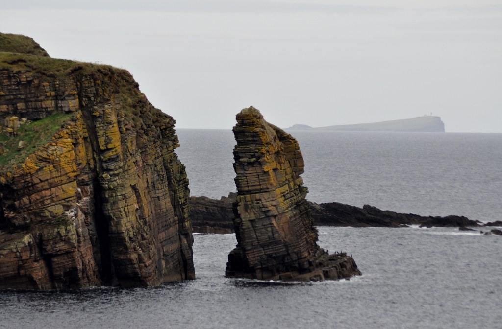 Figure 19: South Ronaldsay - Wind Wick - Another 'sea stack' - traces of the 'classic' decorative style are still visible near the base