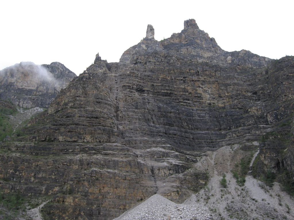 Figure 8: Nahanni National Park Reserve - 3 apexes on this remains of a building are still visible