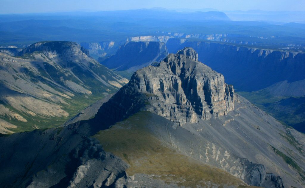 Figure 16: Nahanni National Park Reserve - Apex of mountain is artificial remains