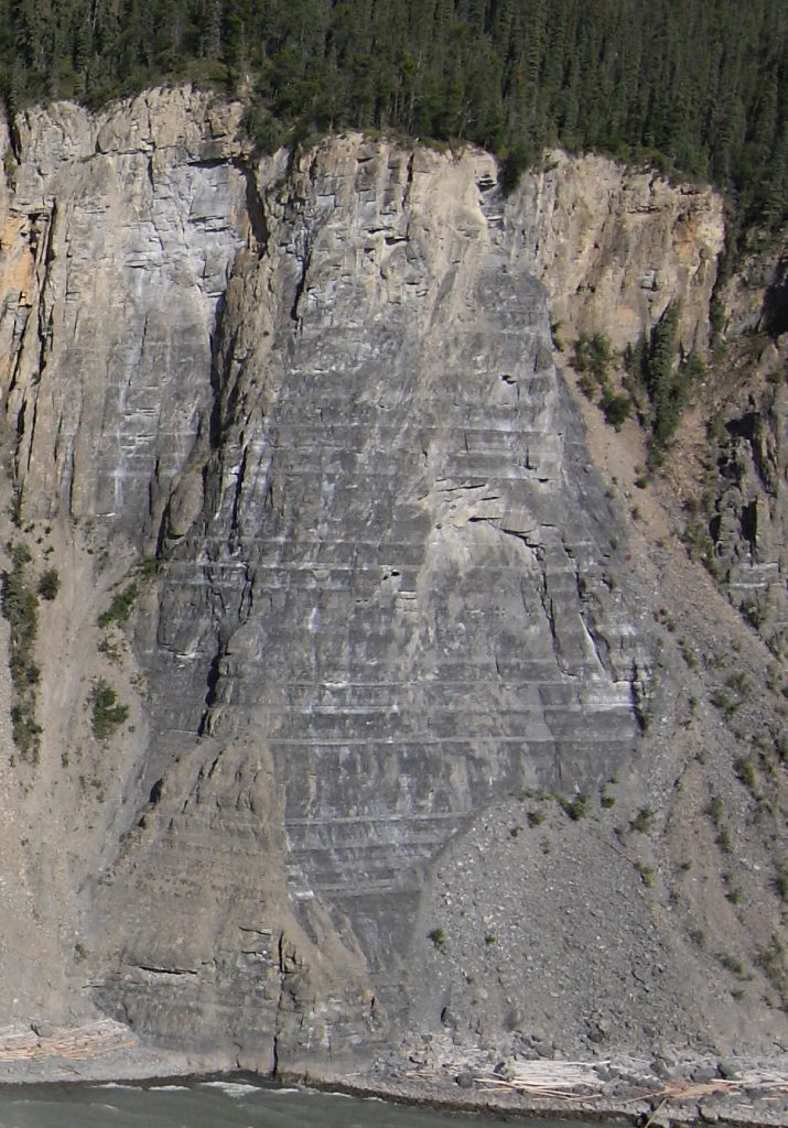 Figure 1: Nahanni National Park Reserve - Part of Virginia Falls shows the 'terraced' artificial design