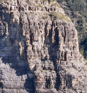 Figure 3: Nahanni National Park Reserve - Close-up of Figure 2 - Patterns can still be seen on masonry
